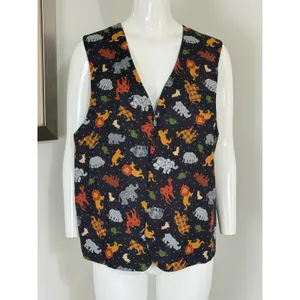 Vintage 90s Handmade Noah’s Ark Patchwork Reversible Vest Women’s Size L Boho thumbnail 7