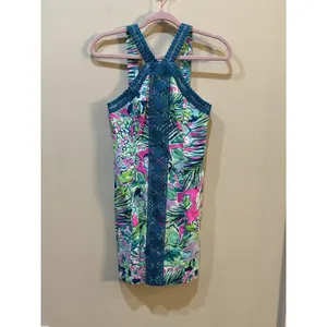 LILLY PULITZER Vena Stretch Shift Dress Size NWT Tropical early bloomer Size 00 thumbnail 2