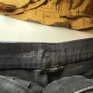 American‎ Eagle 2 Pc Bundle Black High Rise Mini Skirt 6 & Top Med Western Boho thumbnail 6