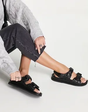 Tony Bianco hiranni quilted sandals black size 39 thumbnail 1