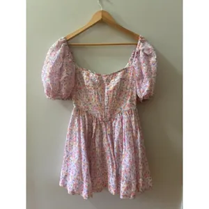 Bardot XS Floral Corset Mini Dress Puff Sleeve Cottagecore Romantic thumbnail 4