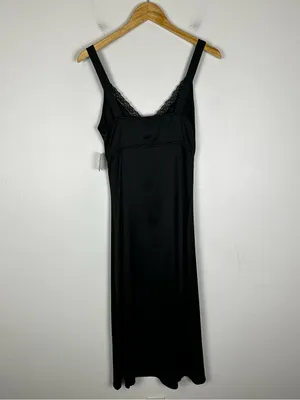 Altar’d State Cara Satin Midi Slip Dress Black 90’s Women’s Sz S thumbnail 8