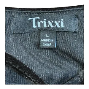 Trixxi Mini Dress Womens Large Black Velvet‎ Tulle Tiered Goth Cocktail Party thumbnail 7