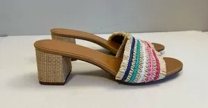 J.Crew Factory Woven Mule Heels Size 11 thumbnail 1