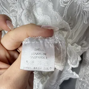 Emory Park Floral White Lace Peplum Top Long Sleeve Size M thumbnail 5