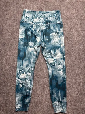 Nike Dri Fit Womans Large Performance ankle Leggings Blue Floral Print thumbnail 5
