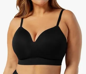 Truekind Supportive Comfort Wireless Shaping Bra Black Seamless Black Large NWT thumbnail 1