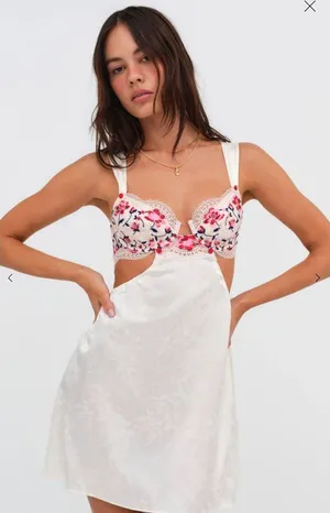 For Love and Lemons Women's Festival Rose‎ Slip Dress Size XL thumbnail 1
