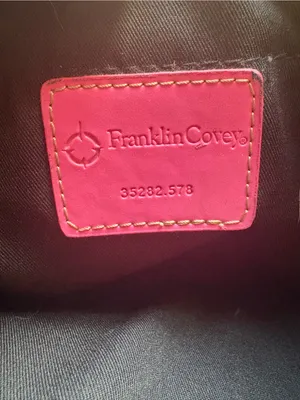 Franklin Covey Black, Pink and Red Striped Laptop Clutch thumbnail 5