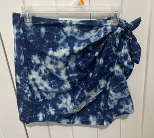 ZARA Women’s Tie-Dye Wrap Swim Skirt - Navy & White thumbnail 1