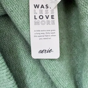 Aerie V-Neck Sweater‎ Small Sage Green NEW Oversized Marl Knit Pullover Cozycore thumbnail 12
