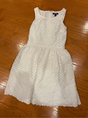 Old Navy White Eyelet Fit & Flare Dress Size 0 Bridal Shower Summer thumbnail 2