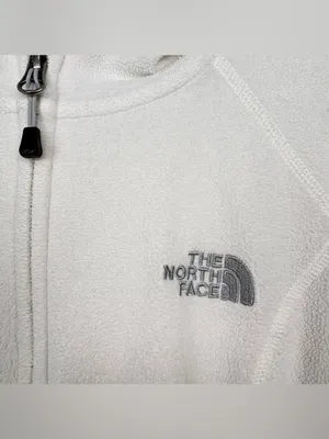 NORTH FACE Polartec Classic Women’s White Fleece Zip Hoodie Size S thumbnail 7