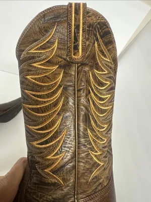 Ariat Brown Leather Embroidered Western Heeled Boots thumbnail 10