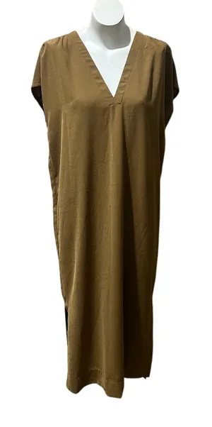 Prologue Women's Sleeveless Brown Maxi Dress Size L V-Neck Long thumbnail 1