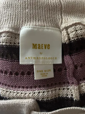 Anthropologie x Maeve Striped Crochet Beach‎ Wrap Size O/S Beach Pool Travel thumbnail 4