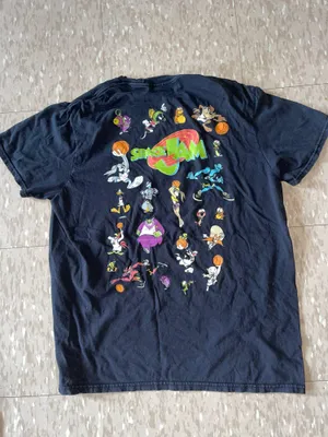 Looney Tunes original space jam double sided black large t shirt good condition thumbnail 4