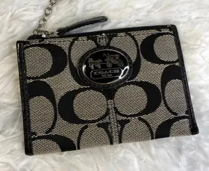 y2k Coach Black Carriage Card Holder Coin Purse Wallet thumbnail 1