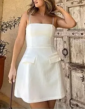 Showpo Katia Mini Dress White Strappy Corset A Line Size 4 thumbnail 1