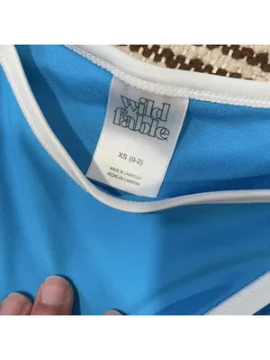 Wild Fable blue with white contrast bikini set thumbnail 2