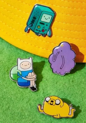 ADVENTURE TIME 4pcs Collaborative Fun Cartoon Badges Brooch Set NWOT thumbnail 1