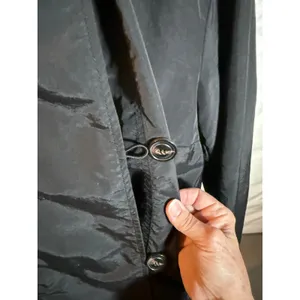 In Front Windbreaker Jacket Women's Size 2XL Black Hooded Single Breasted thumbnail 5
