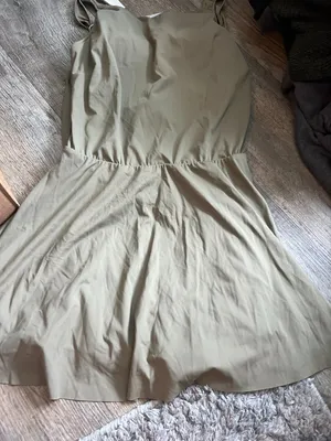 NWT Halara size L, draped backless, g-hook, 2-in-1 side pocket mini dress thumbnail 3