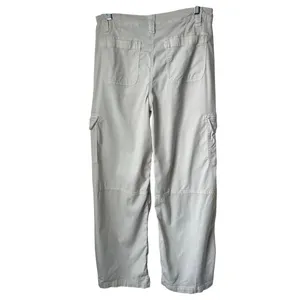 American Eagle Cream Baggy Wide Leg Cargo Pants - 6R thumbnail 2