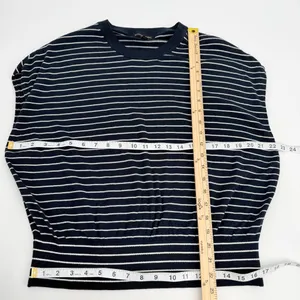 Banana Republic Factory Sweater Women’s M Navy Stripe Forever Dolman Sleeve Top thumbnail 8