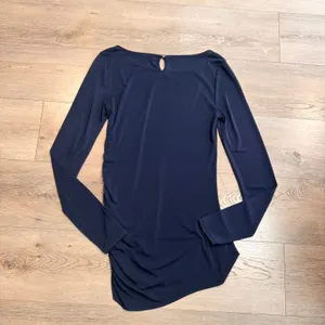 Banana Republic Navy Blue Long Sleeve‎ Ruched Tunic Dress Womens Tall Small S thumbnail 2