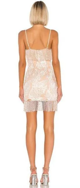 H:ours NWT Janisa Embellished Mini Dress in Rose-gold. thumbnail 3