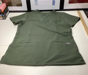 FIGS Casma Three Pocket Medical Scrub Top Olive Green V Neck Women’s Size XS EUC thumbnail 1