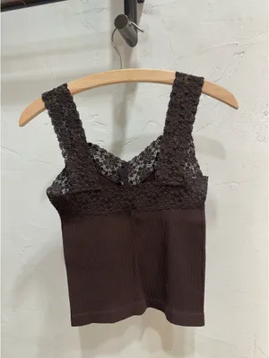 Boutique Lace trim Tank Top thumbnail 2