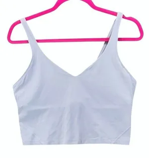 Lululemon Sports Bra 12 Align Tank Top Dusty Blue Nulu V-Neck Built-in thumbnail 1