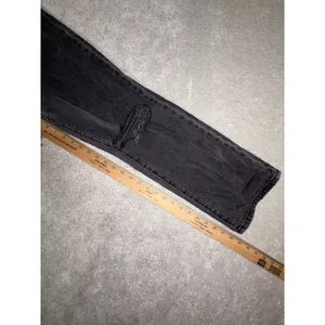 Rollas Jeans Womens 28 Black Denim Original High Rise Straight Distressed thumbnail 12
