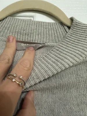 Everlane 100% cotton boxy crop mock neck sweater size m thumbnail 2