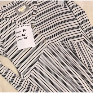 Anthropologie Maeve Eliza Striped Long Sleeve Peplum Henley Top Large L thumbnail 5