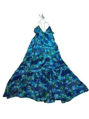 Urban Outfitters Halter Maxi Dress Blue Daisy Floral Boho Summer Party Fairy thumbnail 2