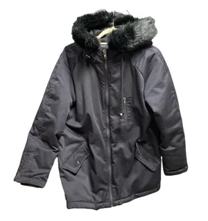 coat hooded zip front size large thumbnail 1