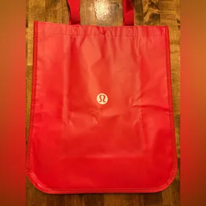 NWOT Lululemon shopping tote bag red white Large thumbnail 4