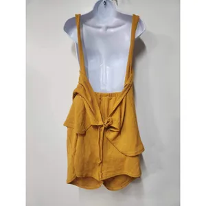 Free People Beach Romper Shorts Mustard Size L. B-5 thumbnail 2