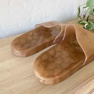 Coach |‎ Ulyssa Glitter Jelly Pool Slide Sandals in Gold Brown thumbnail 5