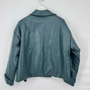 4th & Reckless PU double‎ breasted Victoria jacket in teal XL thumbnail 6