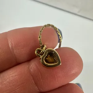 Christian‎ Dior Gold Tone Heart Shape Rhinestone Pendant Necklace thumbnail 9