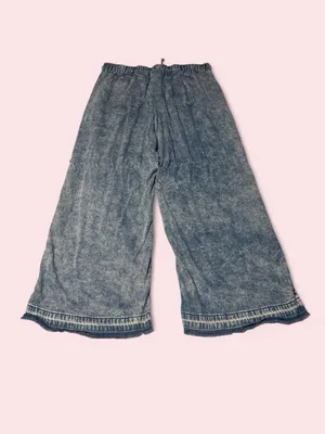 Lane Bryant Acid-Wash Wide-Leg Jeans - Blue thumbnail 2
