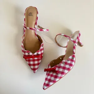 Wild Fable Lysandra Gingham Eyelet Kitten Heels Women's 7.5 Red & White NWT thumbnail 9