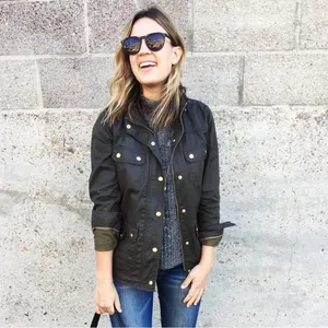 J Crew • Downtown Field Jacket waxed cotton canvas black military utility cargo thumbnail 4