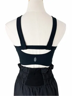 Free People Movement Halter Neck Romper Black Size Small thumbnail 6