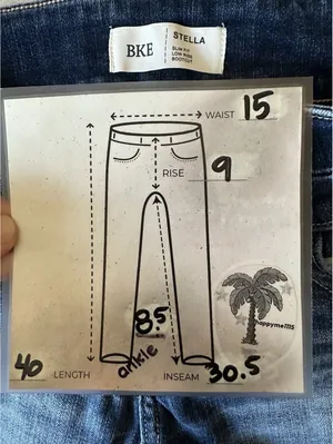 BKE Stella Jeans Womens 30x30 Dark Blue Bootcut Slim Fit Low Rise Double Button thumbnail 4