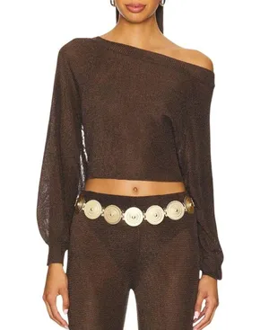 YLLW THE LABEL Marbella Belt in Matte Gold One Size New Womens Chain thumbnail 1